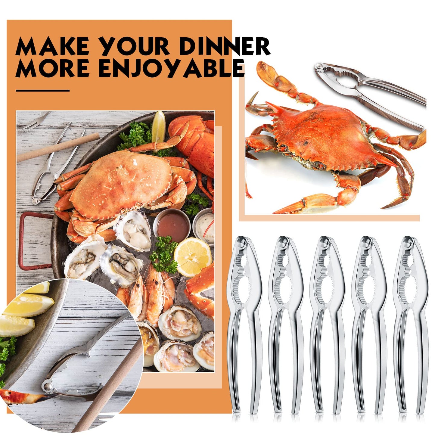 Zhehao 80 Pack Nut Crackers Tool Bulk Crab Crackers and Tools Heavy Duty Crab Leg Claw Crackers Opener Tool for Nuts Shellfish Seafood Home Restaurant Kitchen Crumbled Tools