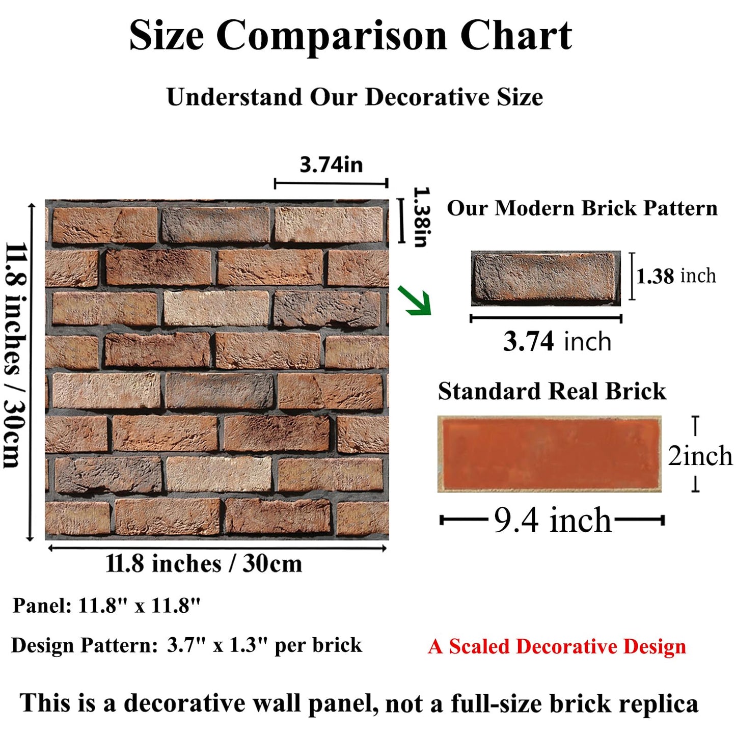 Veczom 3D Wall Panels Peel and Stick - 10 Pack Brick Textured PVC Panels, Waterproof Self-Adhesive Wall Tiles for Accent Walls, Kitchen, Bathroom, Bedroom & Office Decor