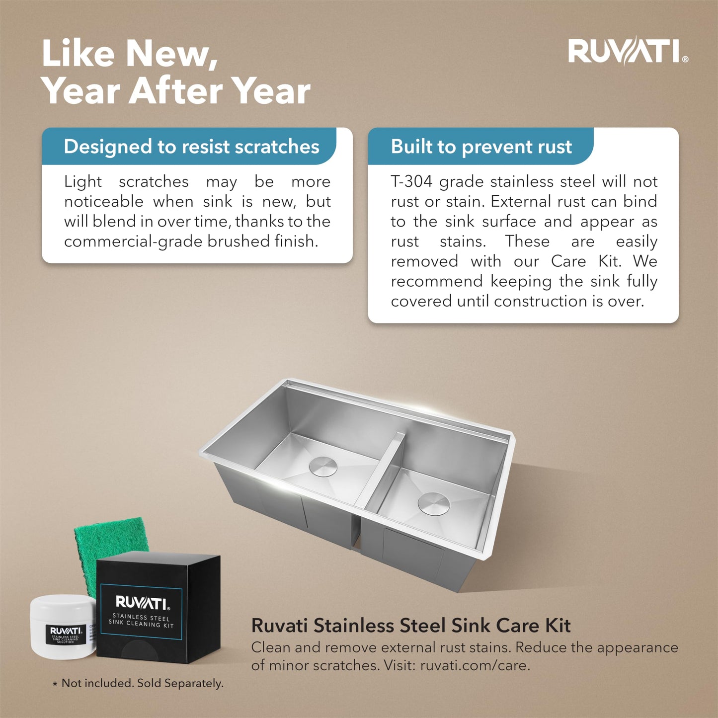 Ruvati 33-inch Workstation 60/40 Double Bowl Undermount 16 Gauge Stainless Steel Ledge Kitchen Sink - RVH8356