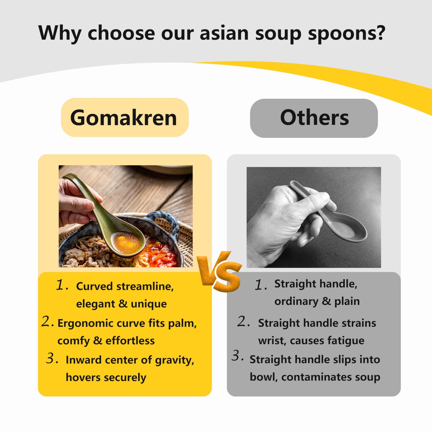 Gomakren Asian Soup Spoons, 6.5 Inch Ceramic Chinese Soup Spoons for Cereal, Ramen, Pho, Noodles, Stews, Green Kitchen Spoons with Long Handle and Deep Oval Design, Mothers Day Gifts - Set of 6