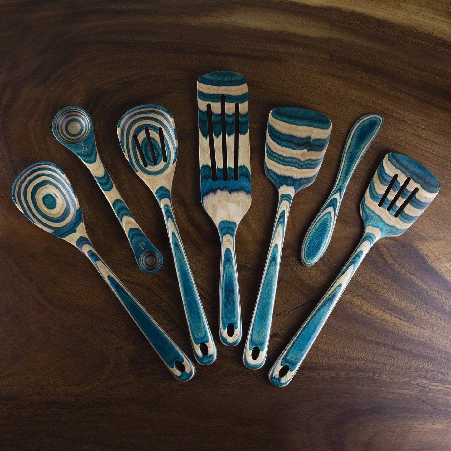 Totally Bamboo Baltique Mykonos Collection 12-1/2" Wooden Cooking Spoon, Safe for Nonstick - Slotted Spoon