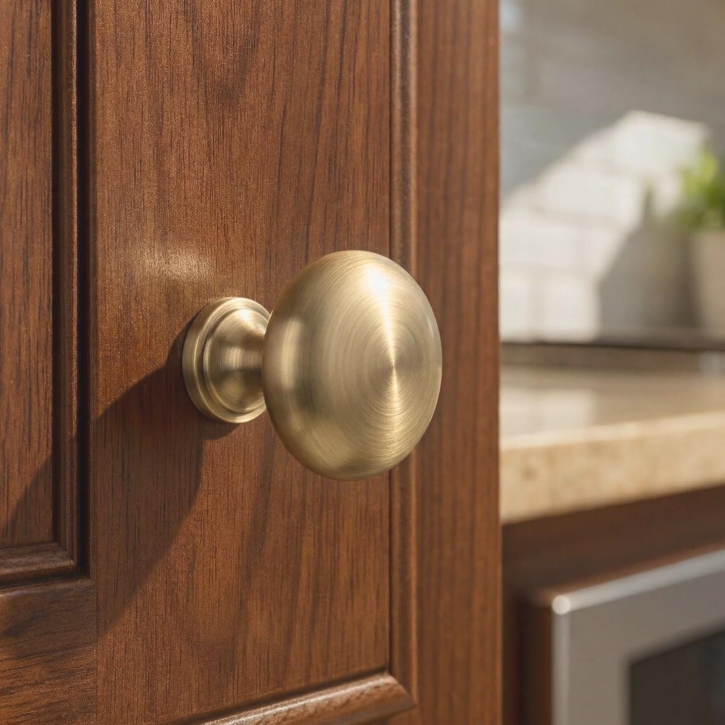 EAXINTA 10 Pack Champagne Bronze Cabinet Knobs, Modern Furniture Hardware Zinc Alloy Knob, Single Hole Hardware Handles Kitchen Cabinet Dresser Knob, Drawer Knobs Cabinet Pulls