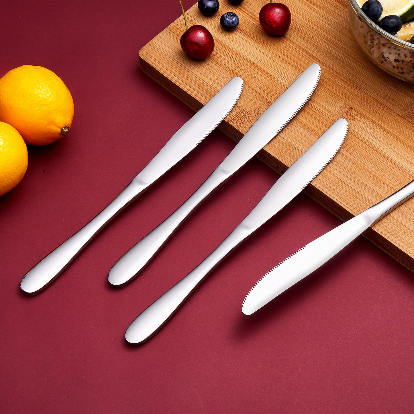Aebeky 16-Piece Stainless Steel Table Knives,Dinner Knives Set,9.1-Inch (16-Piece)