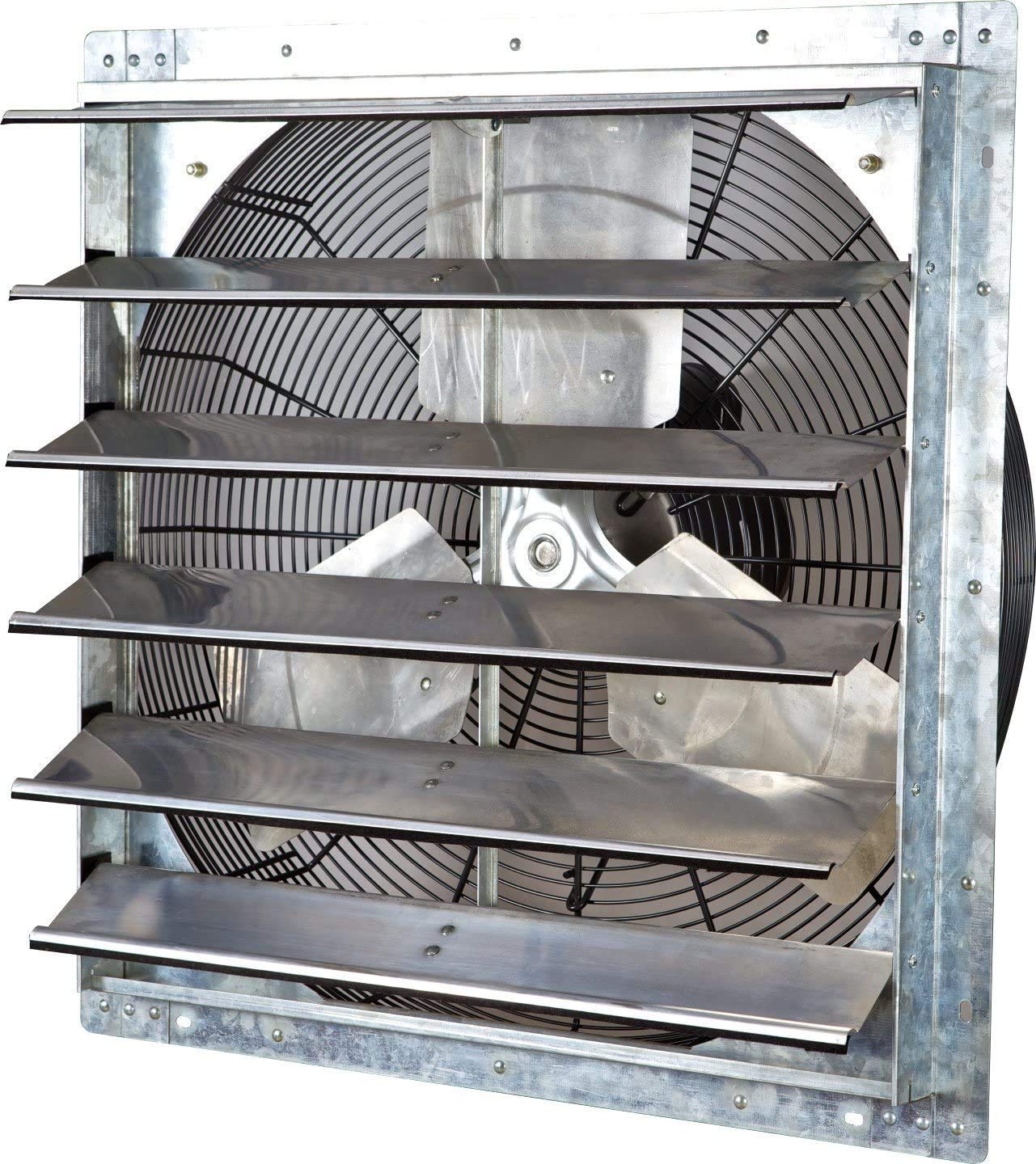 iLiving - 24" Wall Mounted Exhaust Fan - Automatic Shutter - Variable Speed - Vent Fan For Home Attic, Shed, or Garage Ventilation, 4244 CFM, 6200 SQF Coverage Area (Power Cord Not Included)