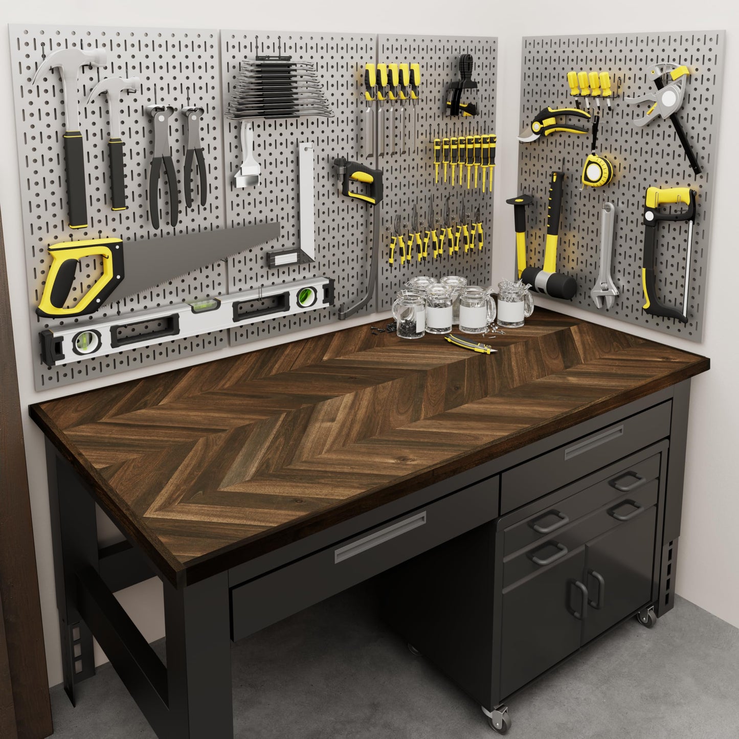 Howizz 72x30 in Solid Wood Table Top - 1in Thick Butcher Block Countertop for Standing Desk, Office Table, Workbench, DIY Furniture Projects, Dark Walnut Chevron