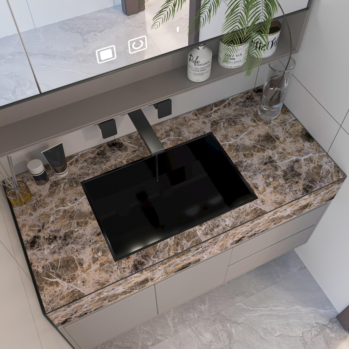 BAYYA Brown Marble Paper Granite Peel and Stick Kitchen Backsplash Wallpaper Matte Marble Vinyl Wrap Waterproof Table Sticker Cover Self Adhesive Contact Paper for Countertops Counter Vinyl Film