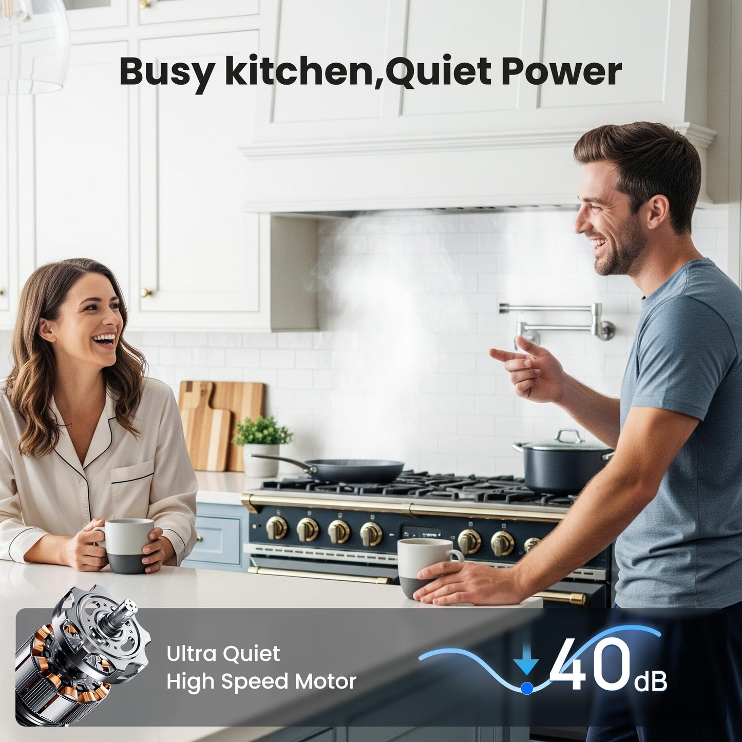 VIKIO HOME Range Hood Insert 30 Inch,Built-in Kitchen Hood with 980 CFM, Ducted/Ductless Convertible Duct,Stainless Steel Kitchen Vent Hood/Gesture/Touch Control, 2 Pcs Baffle Filters with Handlebar