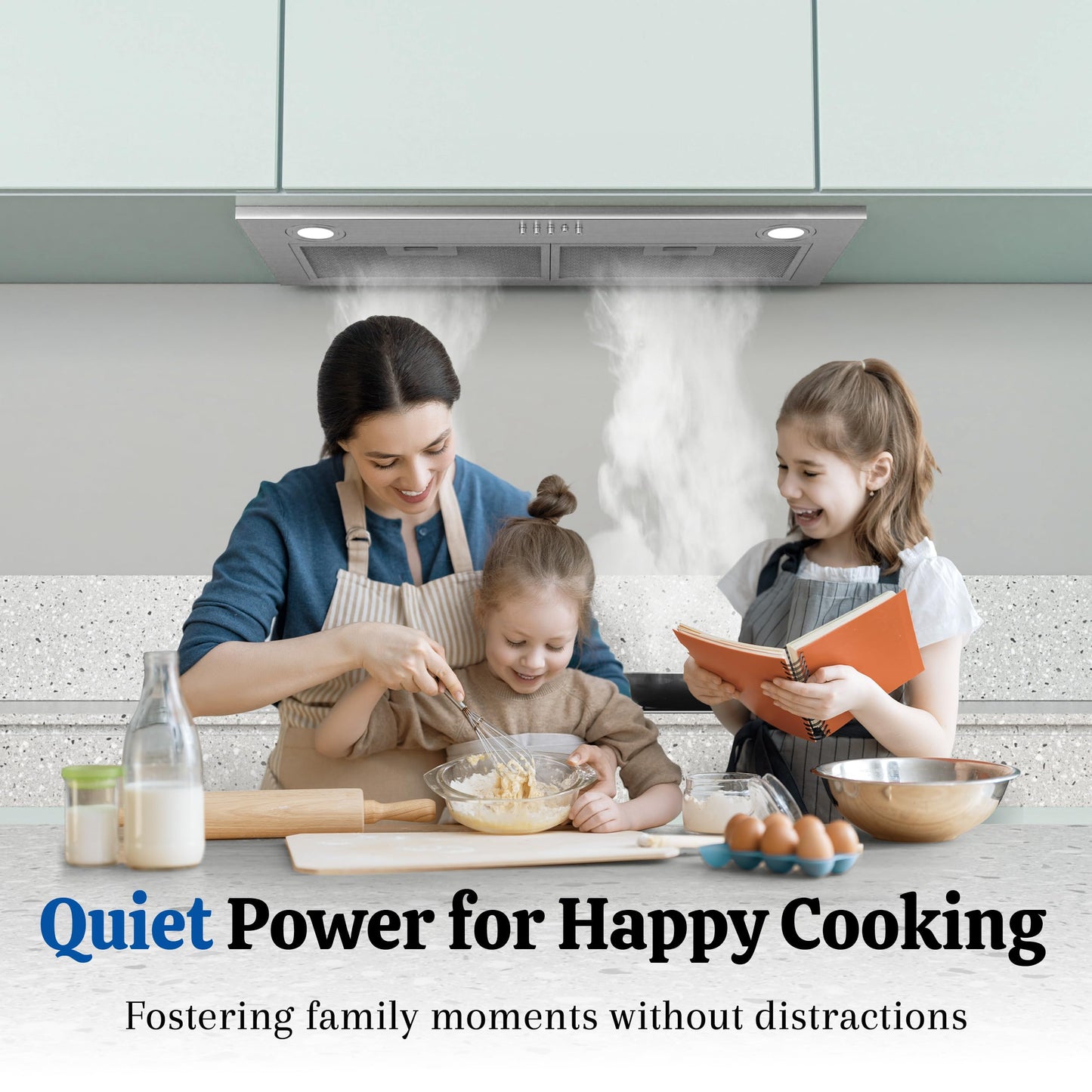 FIREGAS Range Hood Insert 30 Inch, 600 CFM Ducted/Ductless Convertible Built-in Kitchen Vent Hood, Stainless Steel Stove Hood with 3 Speed Exhaust Fan & Aluminum Filters