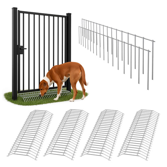 Dig Defence - Original Gate Plate - Underground Fence Gap Filler, Dog Digging Deterrent - 4 Pack with 2 SM/MD Animal Fence Barrier