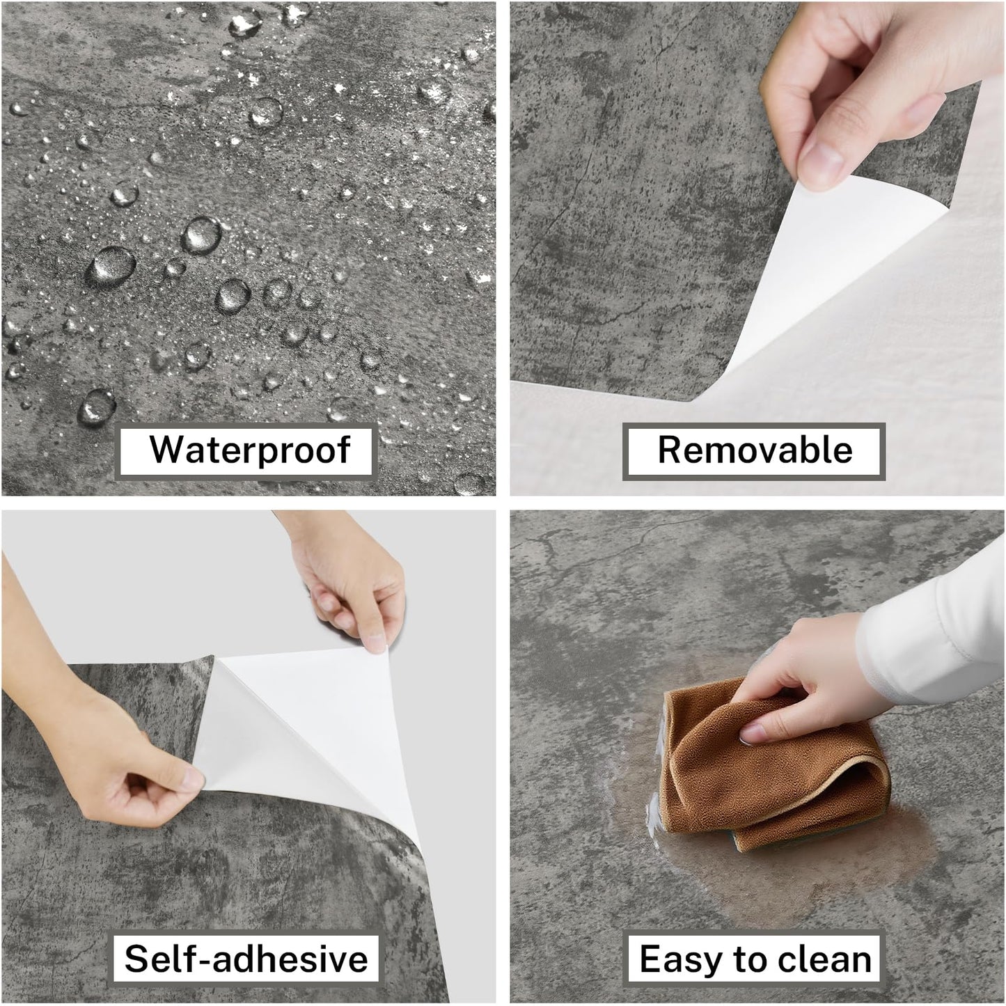 Magielif 30.3"x394" Grey Concrete Wallpaper Peel and Stick Matte Textured Gray Cement Contact Paper Removable Waterproof Vinyl Matte Industrial Style Wall Sticker for Kitchen Countertop Bathroom