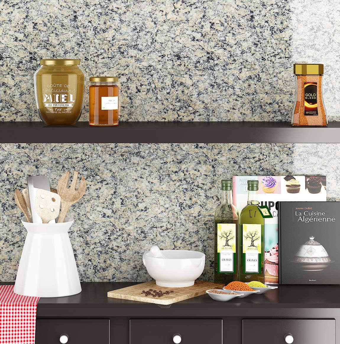Livelynine Granite Contact Paper for Countertops Waterproof Kitchen Countertop Peel and Stick Wallpaper for Bathroom Sink Desk Vinyl Wrap Grey Laminate Marble Sticker Counter Top Covers 15.8x78.8 Inch