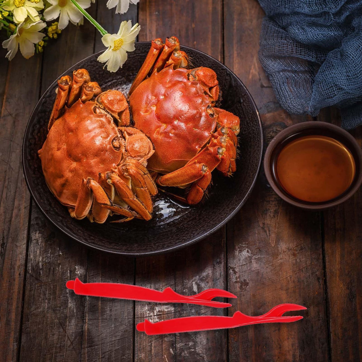 50 Pcs Seafood Tools Bulk, Crab Tools Set, Easy Opener Prawns Shellfish Picks Knife, Crab Legs Crackers Tool for Lobster, Crabs, Crawfish, Prawns, Shrimp