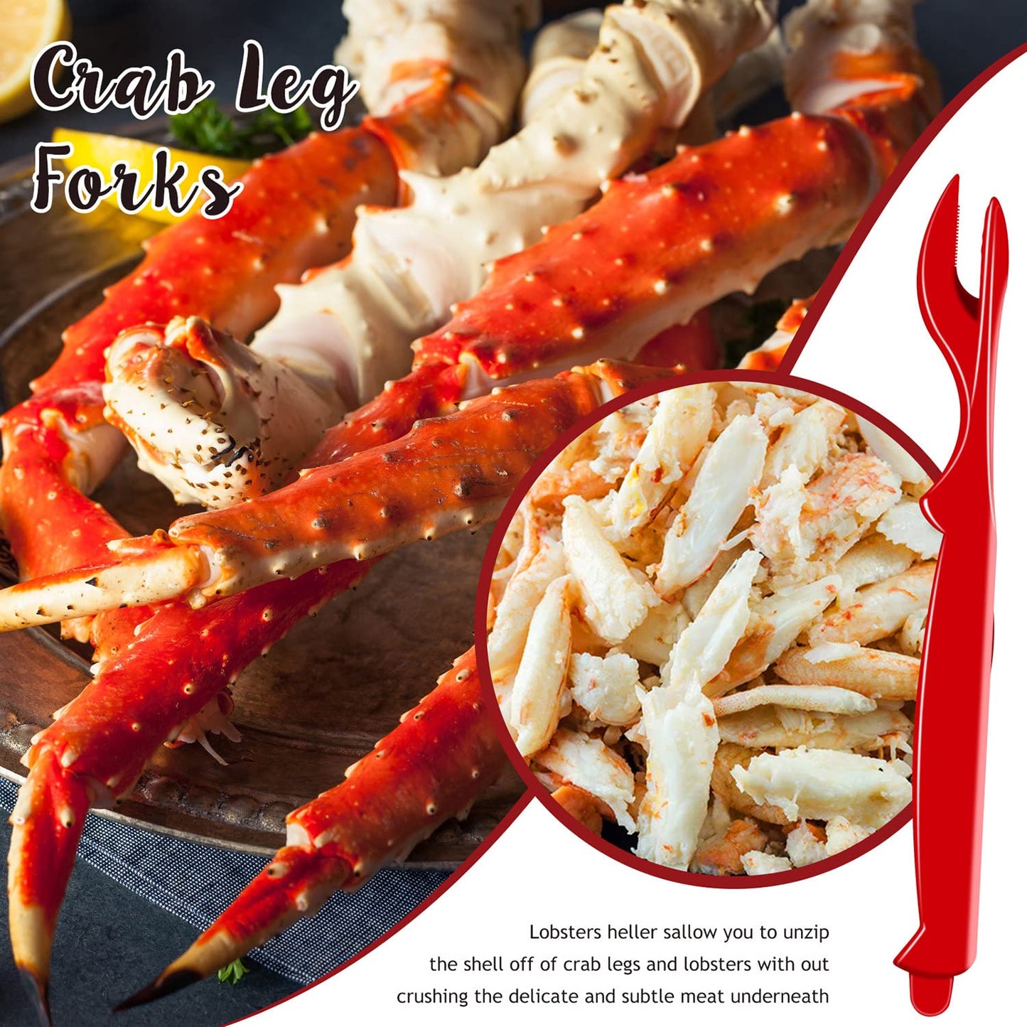36Pcs Crab Legs Crackers, Crab Tools Set Crackers Picks Tools for Lobster, Crawfish, Prawns, Shrimp, Easy Opener Shellfish Picks Knife, Seafood Tool