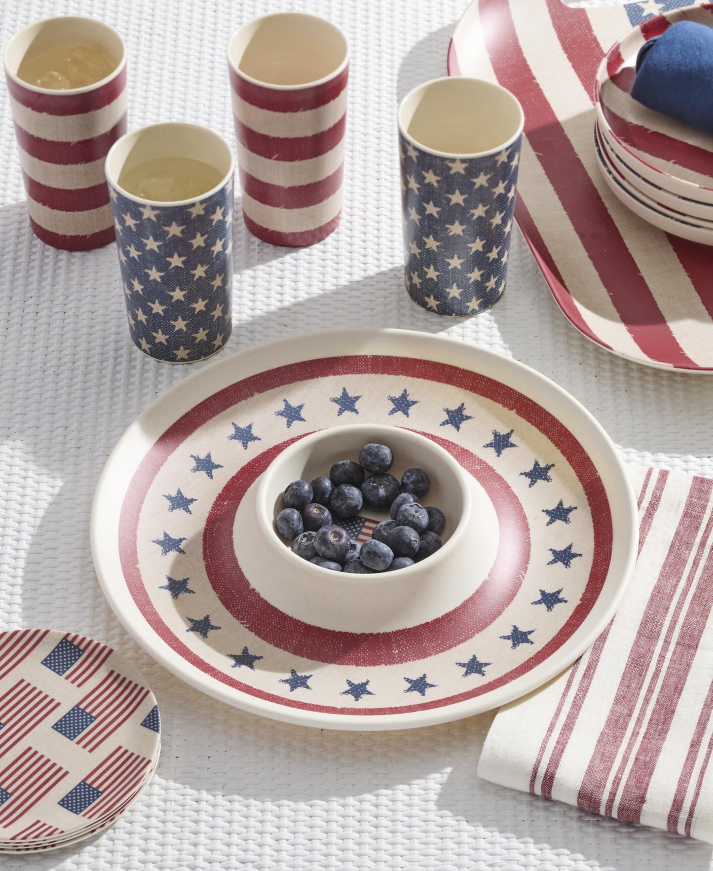 Oneida Drinking Glasses, Vintage Americana Tumblers, Set of 4, 16-Oz, Dishwasher Safe, Melamine Plastic Cups, USA, American Flag, 4th Of July, Dad Birthday Gifts, Tumbler Cup Set (Americana, 4 Piece)
