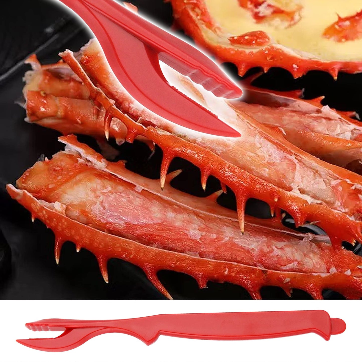 Crab Crackers and Tools, 27-piece Seafood Tools Set, Includes 8 Crab Leg Crackers, 8 Lobster Shellers, 8 Crab Leg Forks/Picks, 2 Seafood Scissors & Storage Bag, Nut Cracker Set