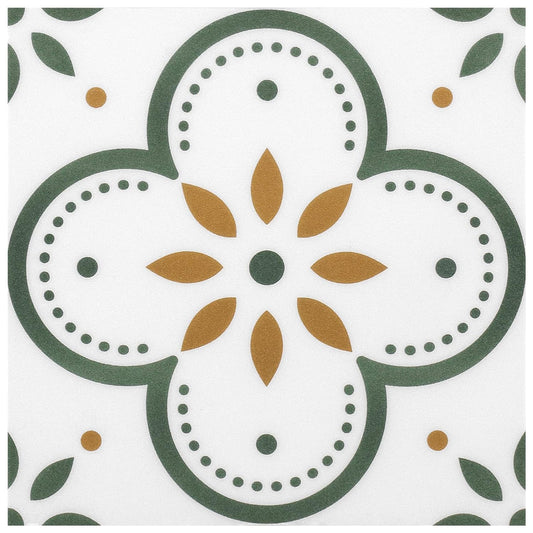 Peel & Stick Floor Tiles Self Adhesive Vinyl Flooring for Kitchen Bathroom Laundry Room Pet House Fireplasce 8"x8" 10 Sheets Removable Floor Stickers Home Decor DIY (Green)