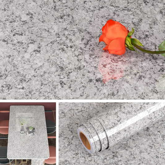 Livelynine 24 x 197 Inch Wide Granite Countertop Contact Paper Waterproof Gray Granite Peel and Stick Countertops Waterproof Wallpaper for Bathroom counter top covers for kitchen Table Desk Vinyl Wrap