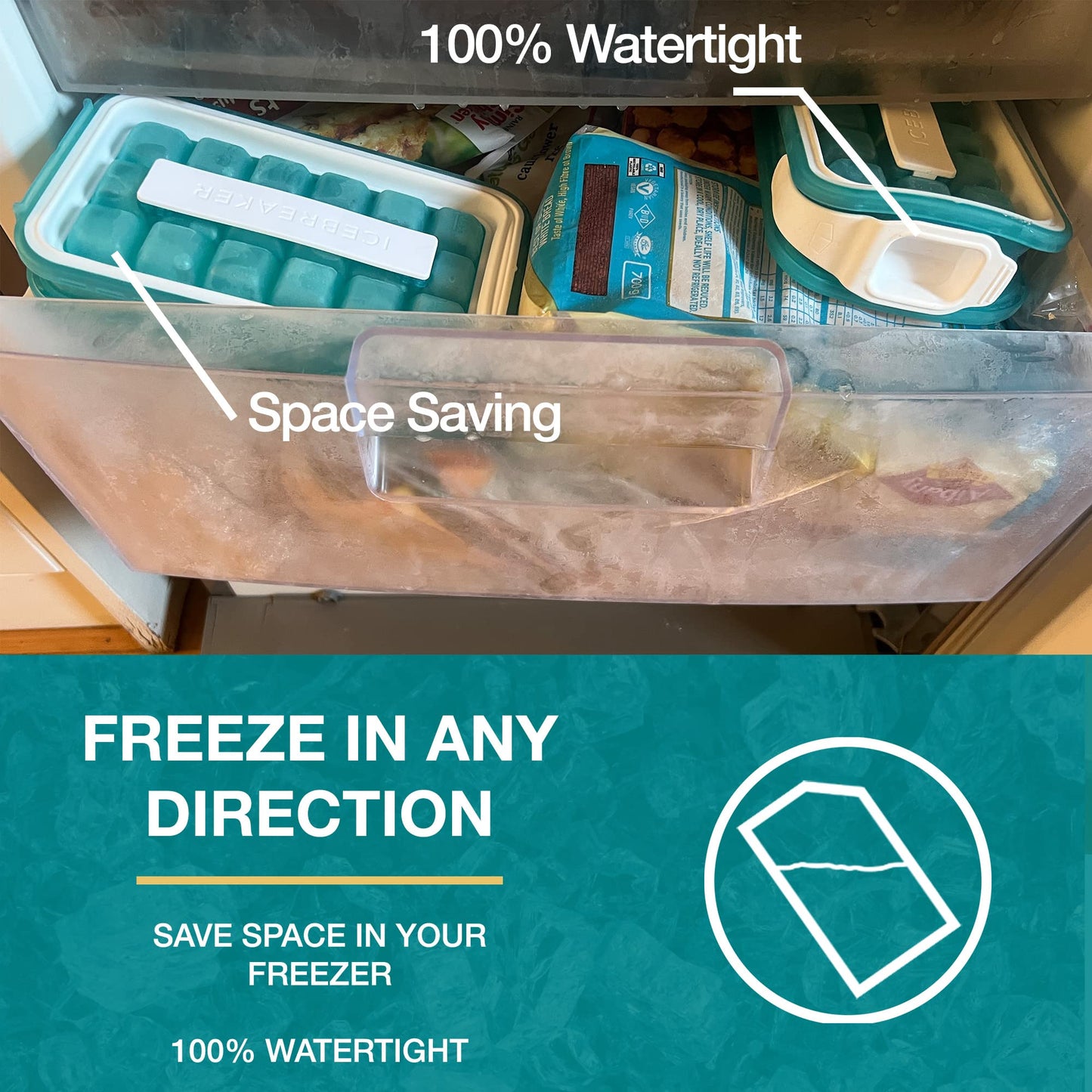 ICEBREAKER POP - 4 IN 1 - DISPENSER - MAKER - BIN - ICE PACK - Make And Serve Ice Without Ever Touching The Ice - The Sanitary Silicone Ice Tray for Freezer With Lid - Ice Cube