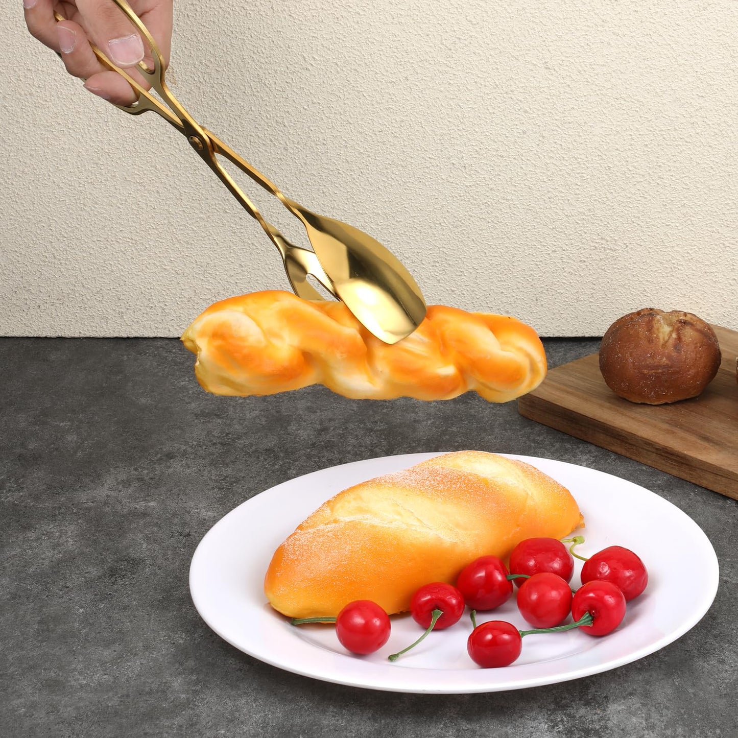 2 Pack Gold Serving Tongs Buffet for Kitchen Serving and Cooking, Thickening Stainless Steel Salad Tongs Food Tong Servings Utensils for Wedding Party Catering (Gold)