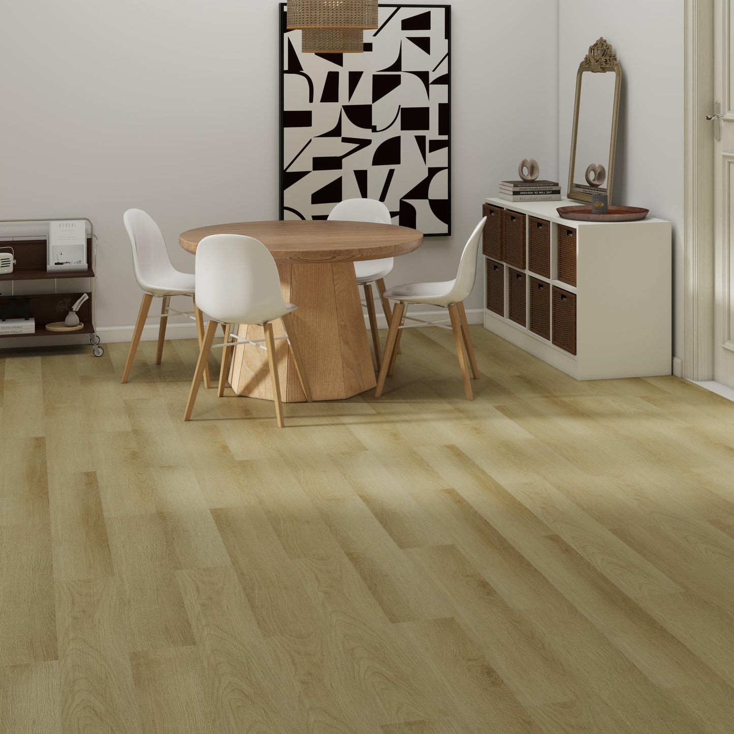 MULGREAT Peel and Stick Floor Tile, 54 Sq.Ft 36 Pieces 36"x6" Long Vinyl Flooring, 1.5mm Thick Waterproof Renter Friendly Self Adhesive Vinyl Plank Flooring for Bedroom RV Kitchen (Beige Oak)