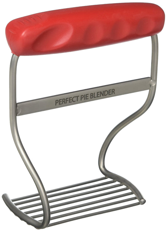 Perfect Pie Dough Blender & Pastry Cutter Tool – Heavy Duty Stainless Steel Blades for Easy Mixing – Ergonomic Soft Grip Handle – Ideal for Baking Pizza, Pie, Cookies - Red