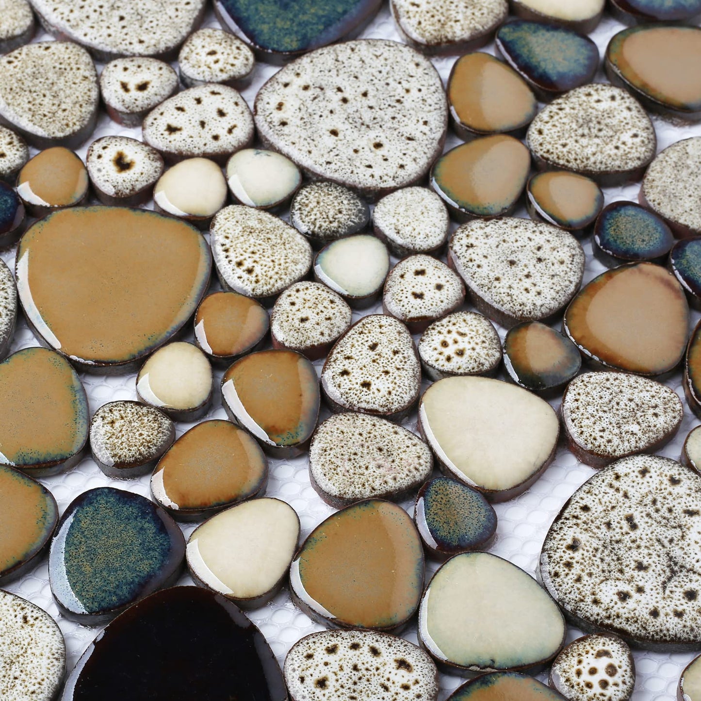Parrotile Pebble Shower Floor Tile Bathroom Beige Wall Backsplash Mosaic Tiles (5 Sheets)
