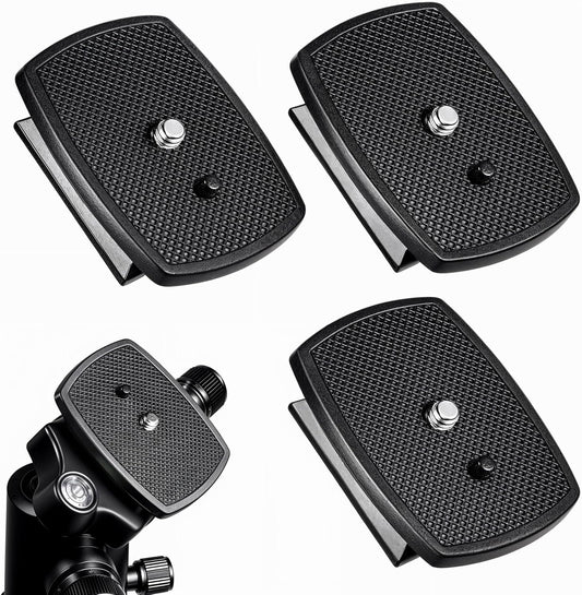 Gemoioio 3-Pack, 43mm 1/4"-20 Arca-Type Quick Release Plate Universal Camera Mount Plate with Screw Durable Aluminum QR