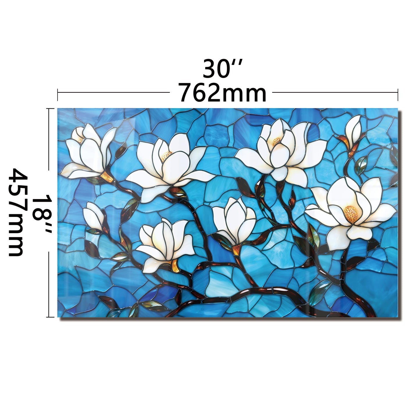 DAIFURONGE Tempered Glass Backsplash for Kitchen, Lotus Art Stove Backsplash Protector - Easy to Clean Wall Decor (30"x18"(76.2x45.72cm))