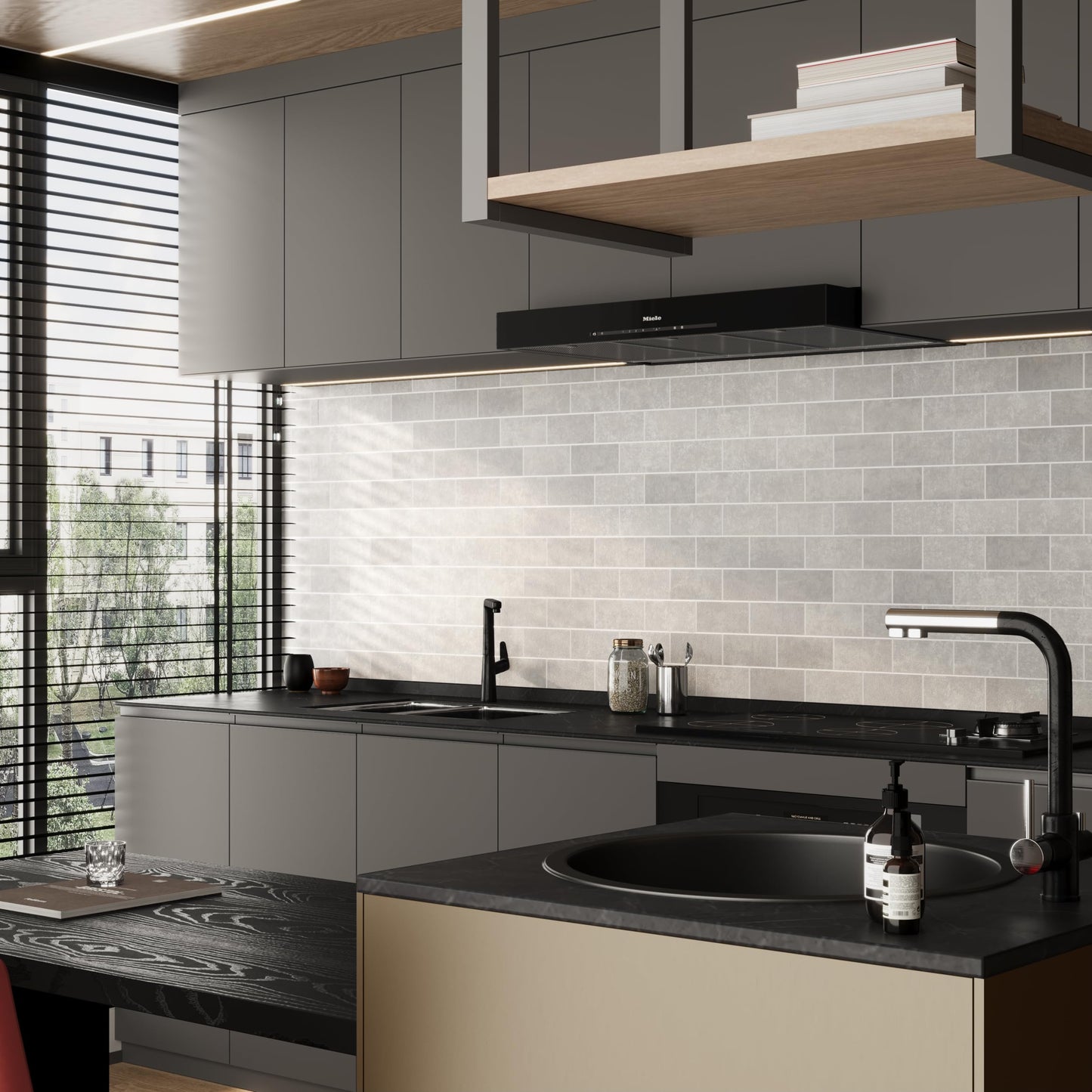 Colamo 10 Sheets Gray White Peel and Stick Backsplash Tile, Faux Stone Subway Tile for Kitchen Wall Backsplash, Bathroom Accent Wall, Stick On 12”x12” Adhesive Peel and Stick Tiles