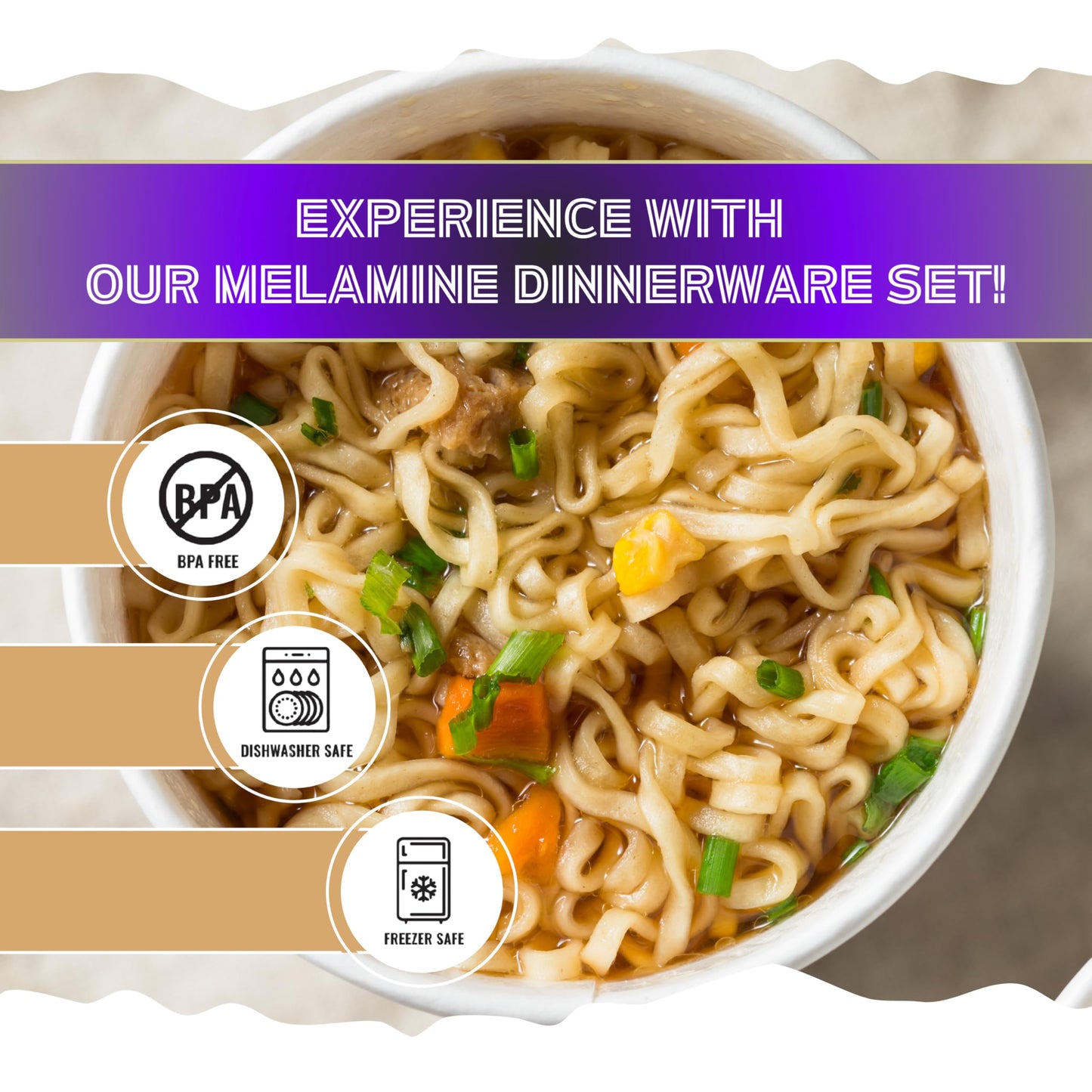 ROHGAN 32oz Japanese Ramen Bowl Set – 20-Piece White Melamine Pho Bowls with Chopsticks, Spoons & Holders – Durable, Dishwasher-Safe Dinnerware for Ramen, Udon & Soups