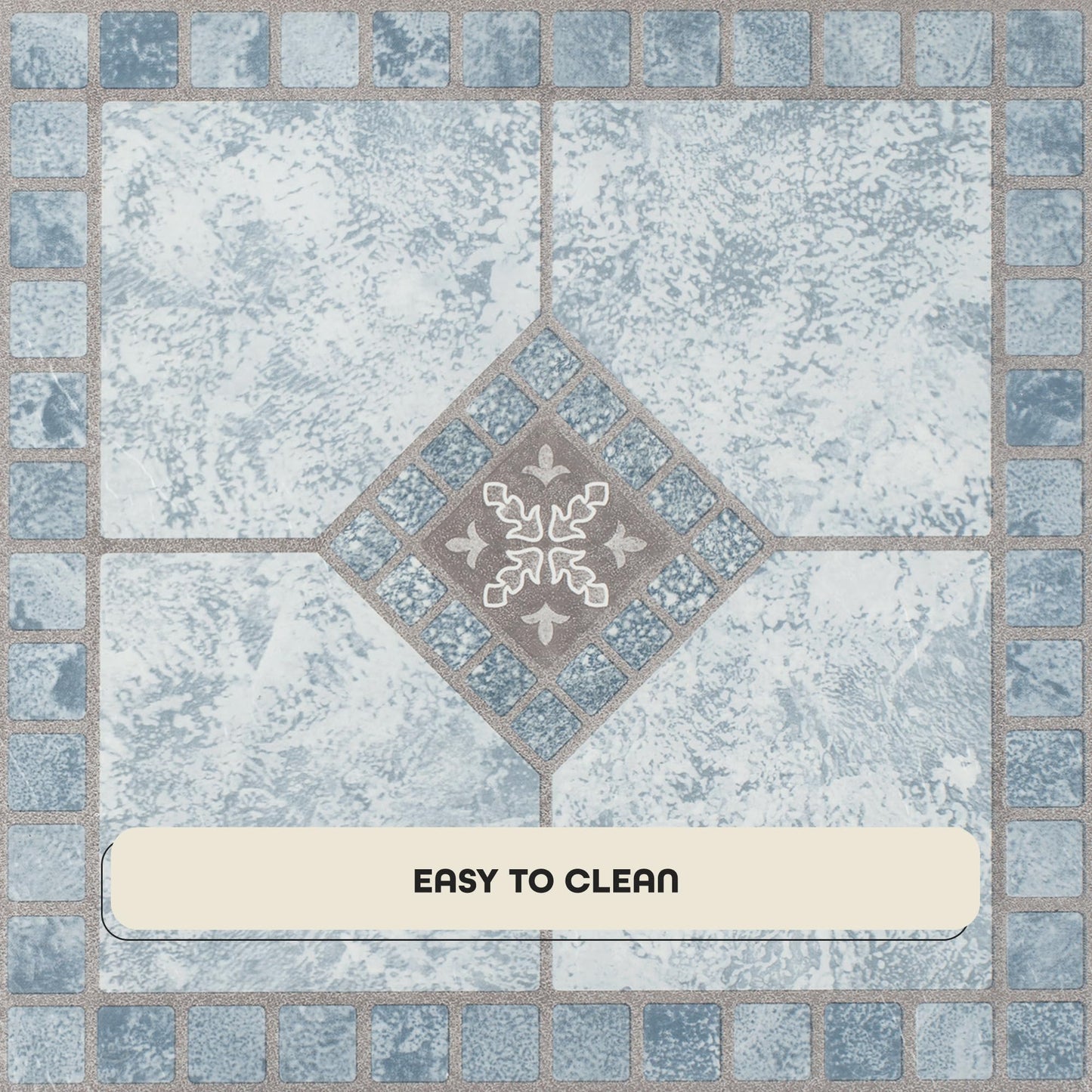 Achim Imports VFT940POVR Home Furnishings Portfolio 12x12 2.0mm Self Adhesive Vinyl Floor, Blue Diamond, 9 Tiles/9 sq. ft, 12 x 12, 9 9