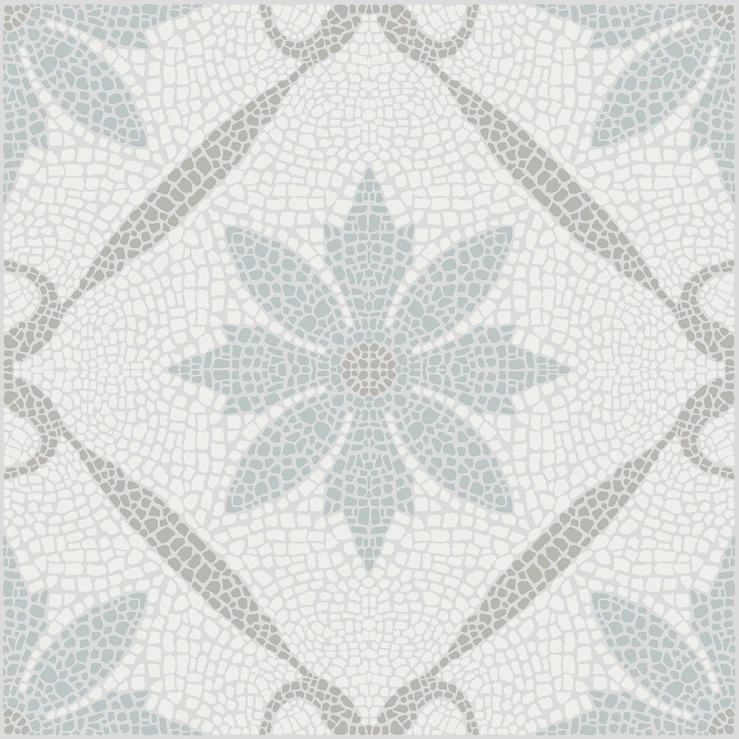 FloorPops Jamila Grey Peel and Stick Floor Tiles, Medallion Vinyl Floor Tiles, Water Resistant, 12 in x 12 in, Pack of 10