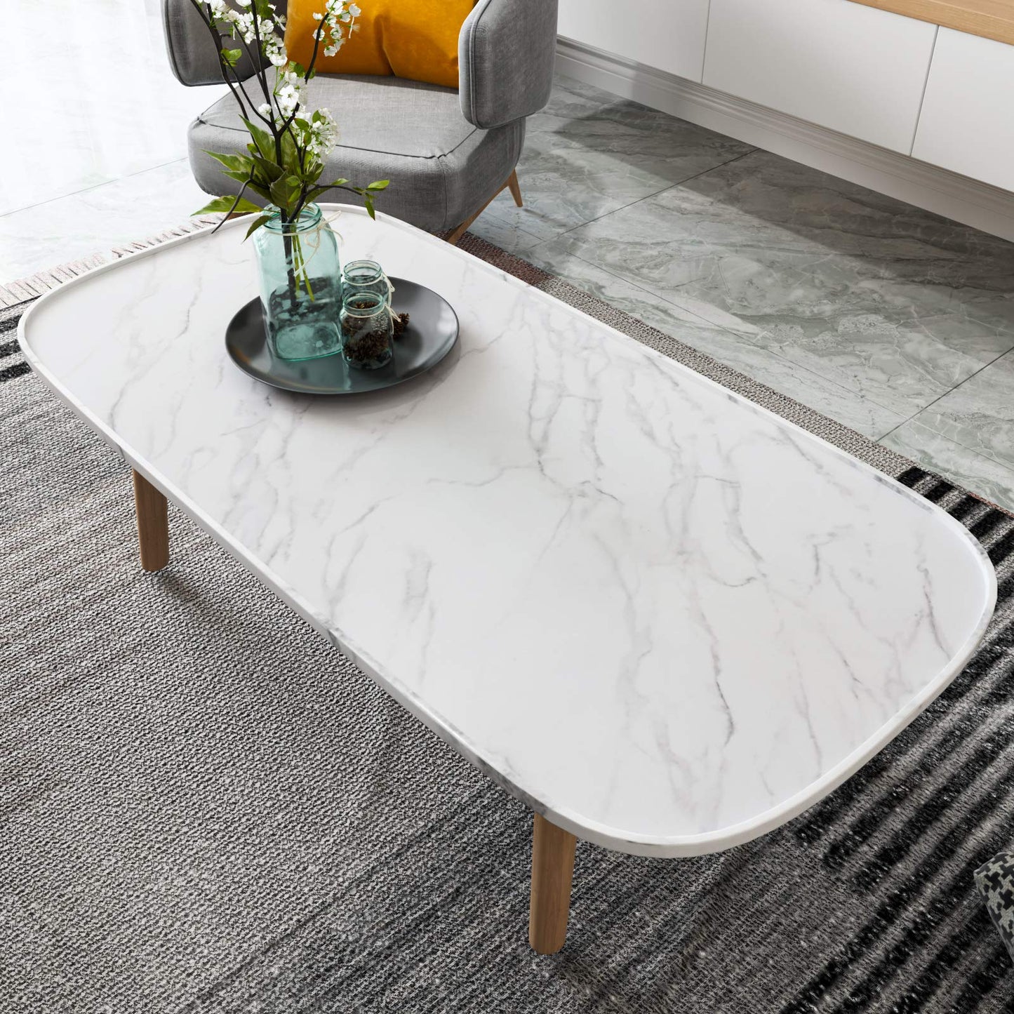 Stickyart Marble Contact Paper Peel and Stick White Marble Wallpaper for Countertops 15.8"X317" Self Adhesive Marble Counter Top Peel and Stick Waterproof Marble Contact Paper for Desk Table Cabinets