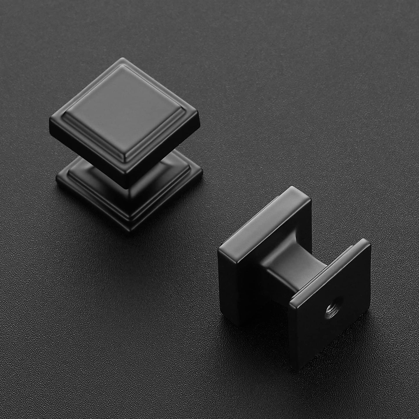 Ravinte 20 Pack Matte Black Square Kitchen Cabinet Knobs,Zinc Solid Drawer Pulls,Farmouse Cabinet Handles for Cupboard, Dresser, Closet and Bathroom, Modern Cabinet Hardware for Cabinets