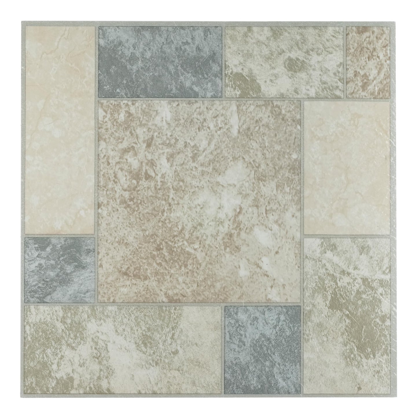 Tivoli Self Adhesive Vinyl Floor Tiles, 45 Tiles - 12" x 12", Marble Blocks - Peel & Stick, DIY Flooring for Kitchen, Dining Room, Bedrooms, Basements & Bathrooms by Achim Home Decor