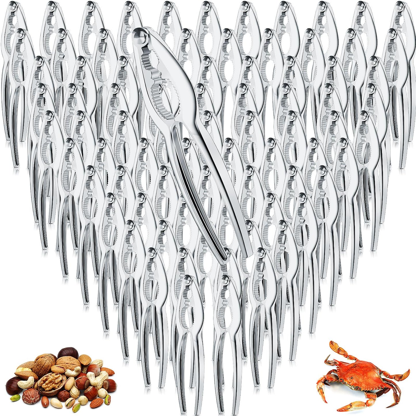 Zhehao 80 Pack Nut Crackers Tool Bulk Crab Crackers and Tools Heavy Duty Crab Leg Claw Crackers Opener Tool for Nuts Shellfish Seafood Home Restaurant Kitchen Crumbled Tools