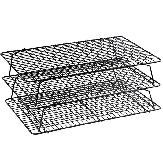 Pleafind 3 PCS Stackable Cooling Rack -16 x 10 Inch Wire Rack, Heavy Duty Stainless Steel Baking Racks, Cooling Racks for Cooking and Baking Cookie Pizza Cake, Oven and Dishwasher Safe