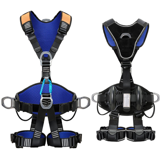 DIJJIG Fall Protection Full Body Safety Harness 5pt Roofing harnesses Aluminum O-Rings 8”Thick Back Support Belt Construction With Reflective Strips OSHA/ANSI Compliant