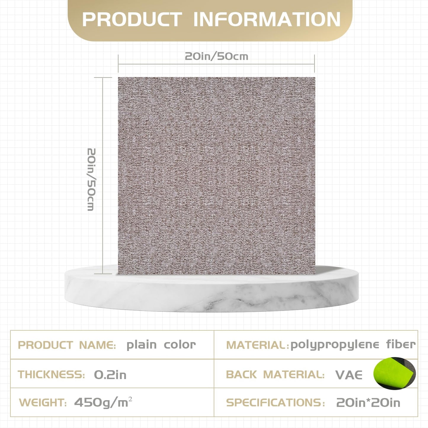Carpet Tiles 20x20 Inch - Non-Slip Soft Square Flooring with FlexLok Tabs for Easy DIY Installation - Durable Office, Garage, Gym & Basement Floor Cover (brown16, suse 09)
