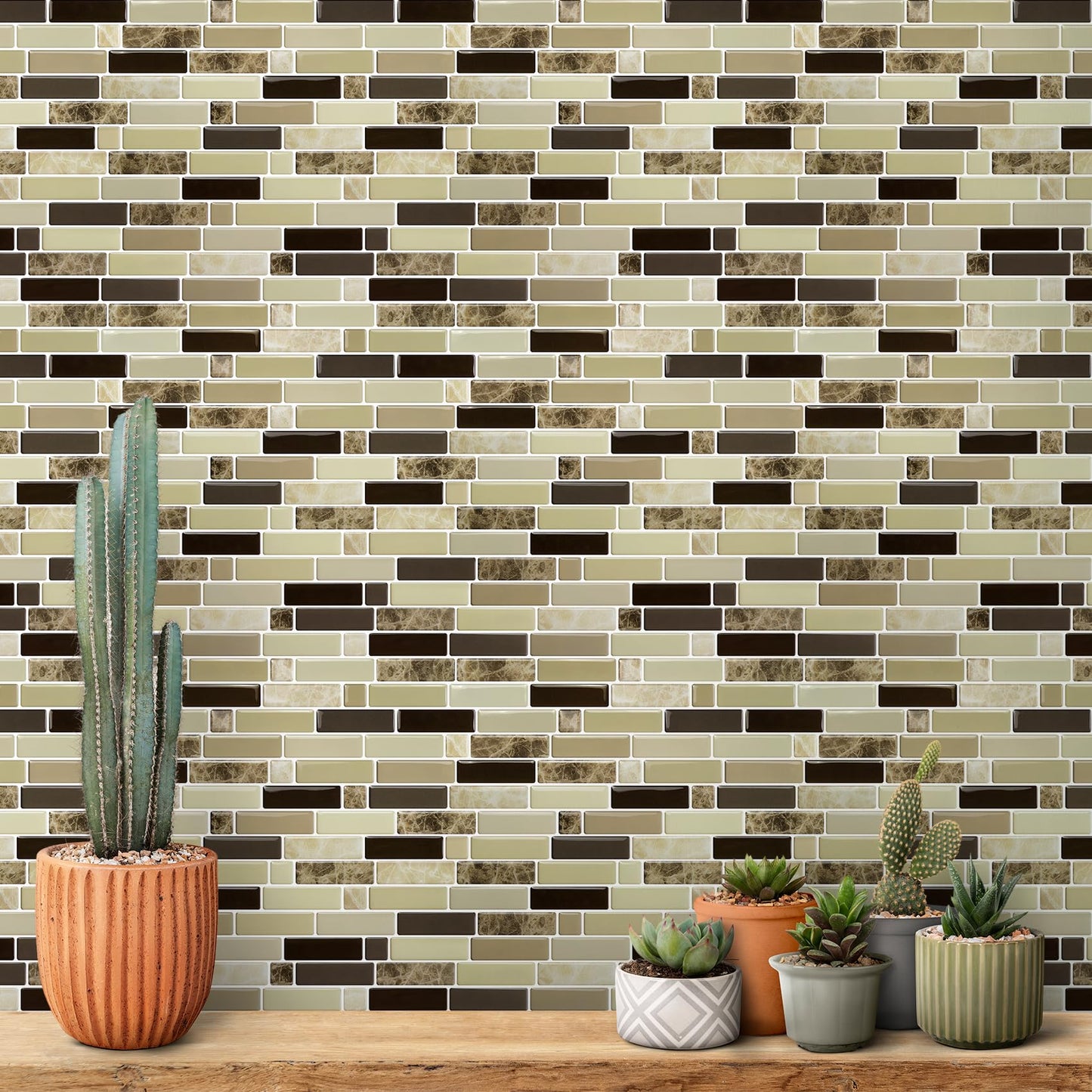 Vamos Tile 12" x 12" Peel and Stick Self Adhesive Kitchen Backsplash, Stick On Tile Backsplash for Kitchen & Bathroom(10 Sheets)