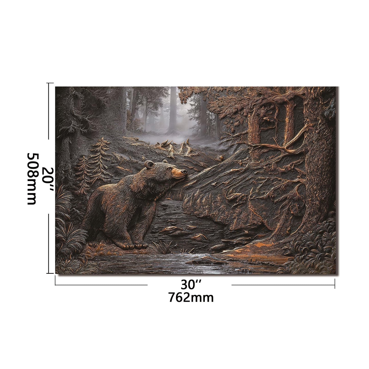 Evgosm Brown bear Tempered Glass Kitchen Backsplash, Easy-to-Clean Kitchen Sink Cover with Splash Shield, Home Kitchen Decor (30 inches x 20 inches).
