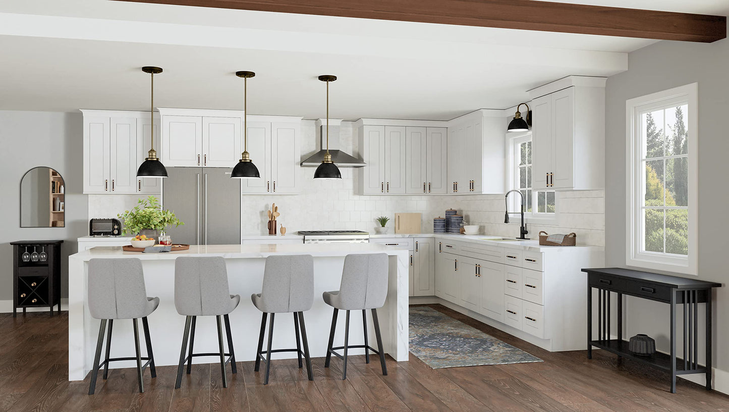 Design House Brookings Shaker Unassembled Sink Base Kitchen Cabinet SB36, 36 W x 24 D x 34.5 H, Painted White, Solid Wood, Design House, 561498
