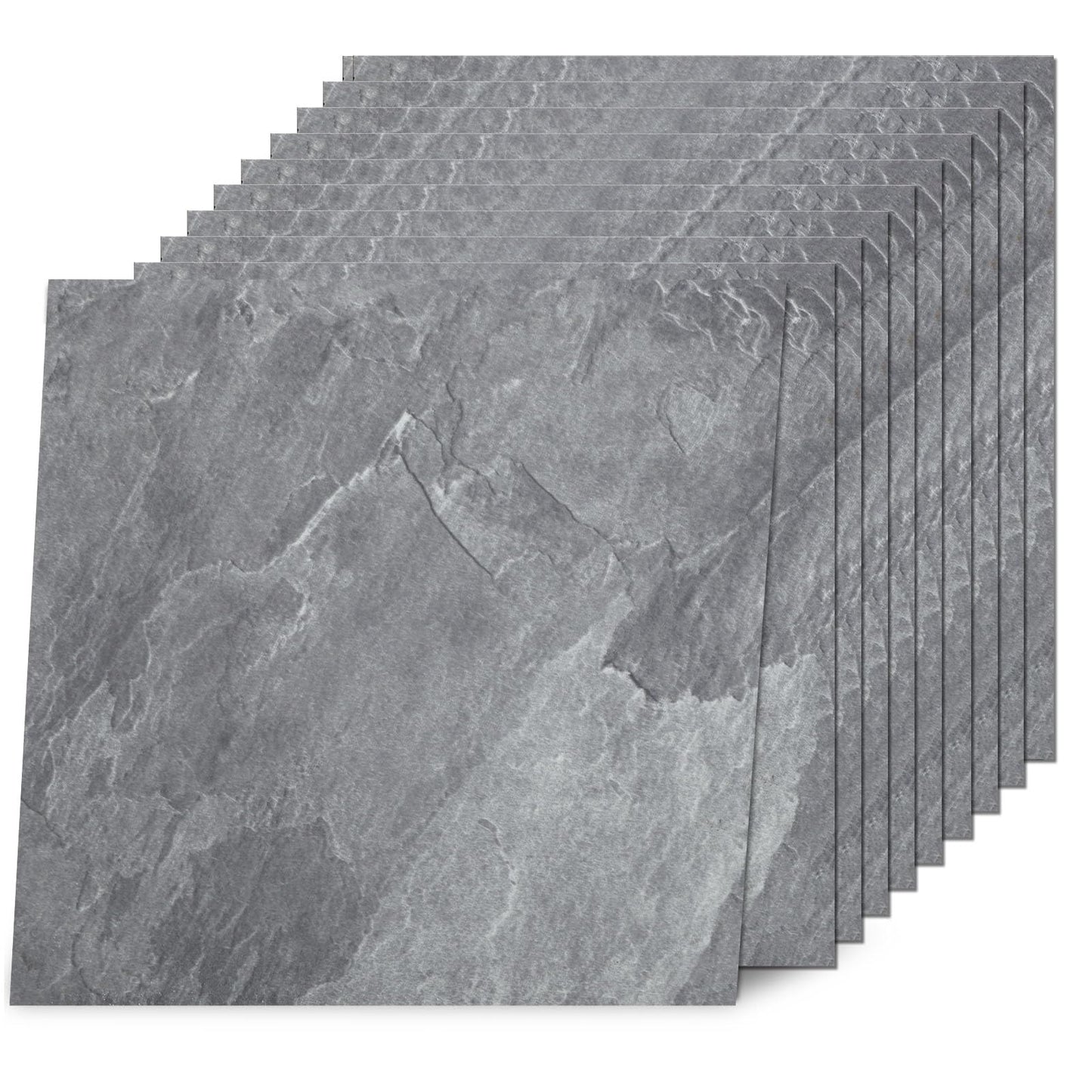 Yipscazo Peel and Stick Floor Tile 32 Sq.Ft Coverage 32-Pack Stone Gray 12" x 12" Vinyl Floor Tiles Self Adhesive Waterproof Perfect for DIY Projects