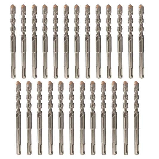 Drill America 1/4" x 8" PRO Series SDS-Plus 4-Cut Tip Hammer Bit Drill Bit (Pack of 25)