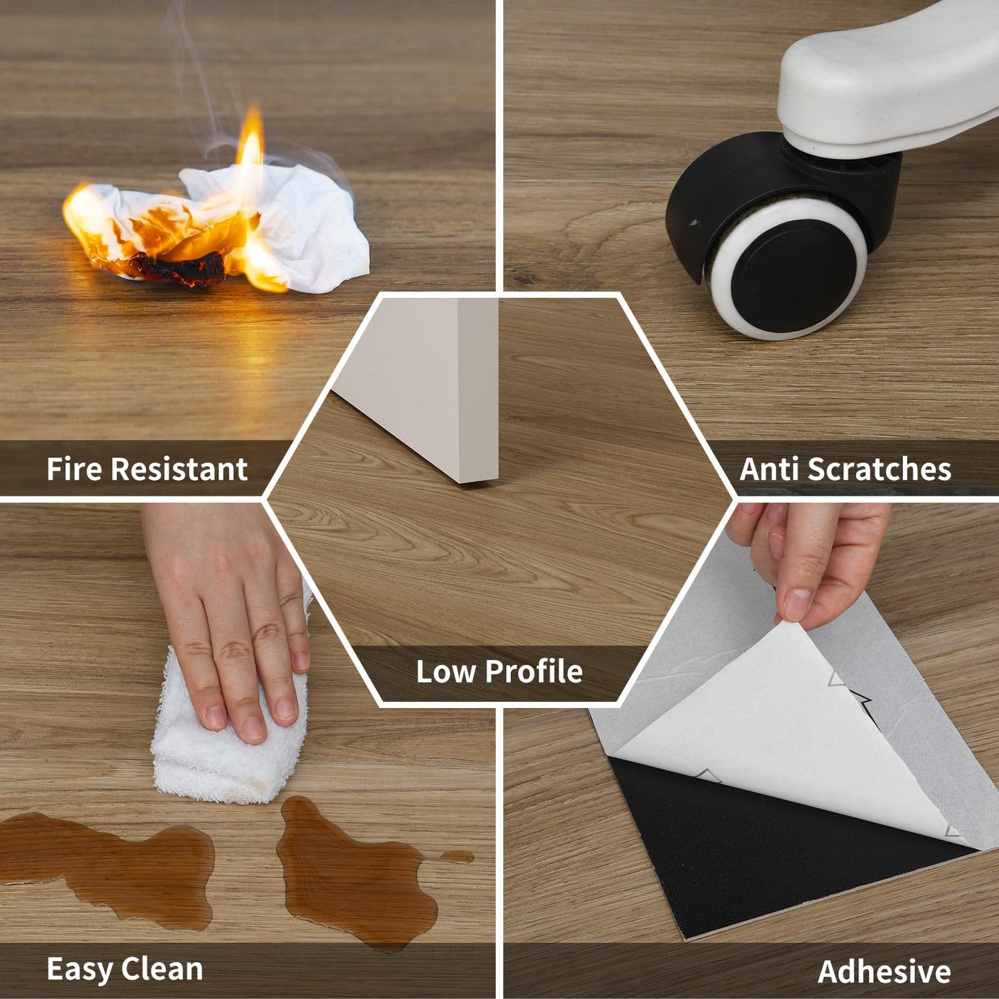 MULGREAT Peel and Stick Tile, 54 Sq.Ft 2mm Thicken Vinyl Plank Flooring, 36 Pieces 36"x6" DIY Self Adhesive Waterproof Wood Floor Tiles for Kitchen Bedroom (Llica Hickory)