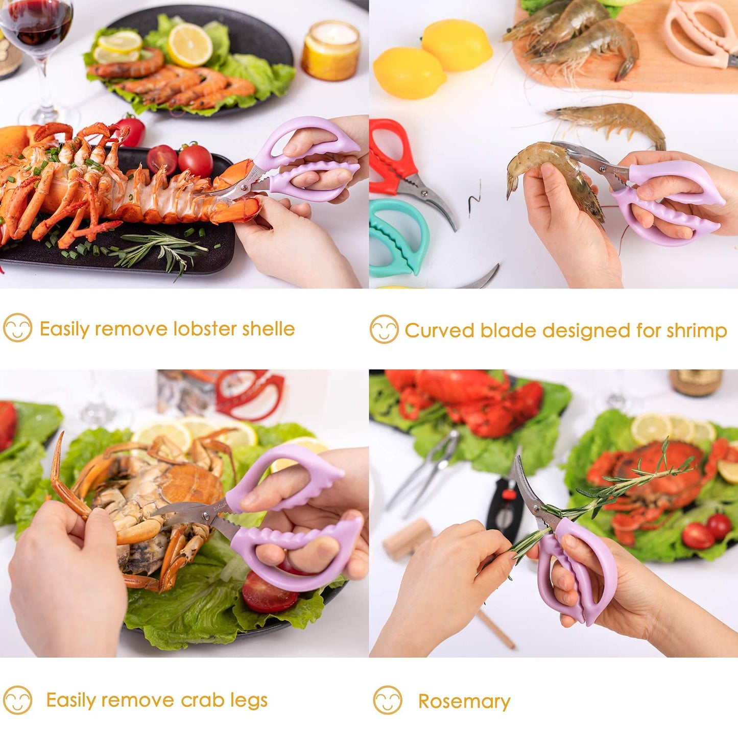 Crab Crackers and Seafood Forks Set - 12 Piece Stainless Steel Crab Leg Crackers with Picks for Lobster and Shellfish