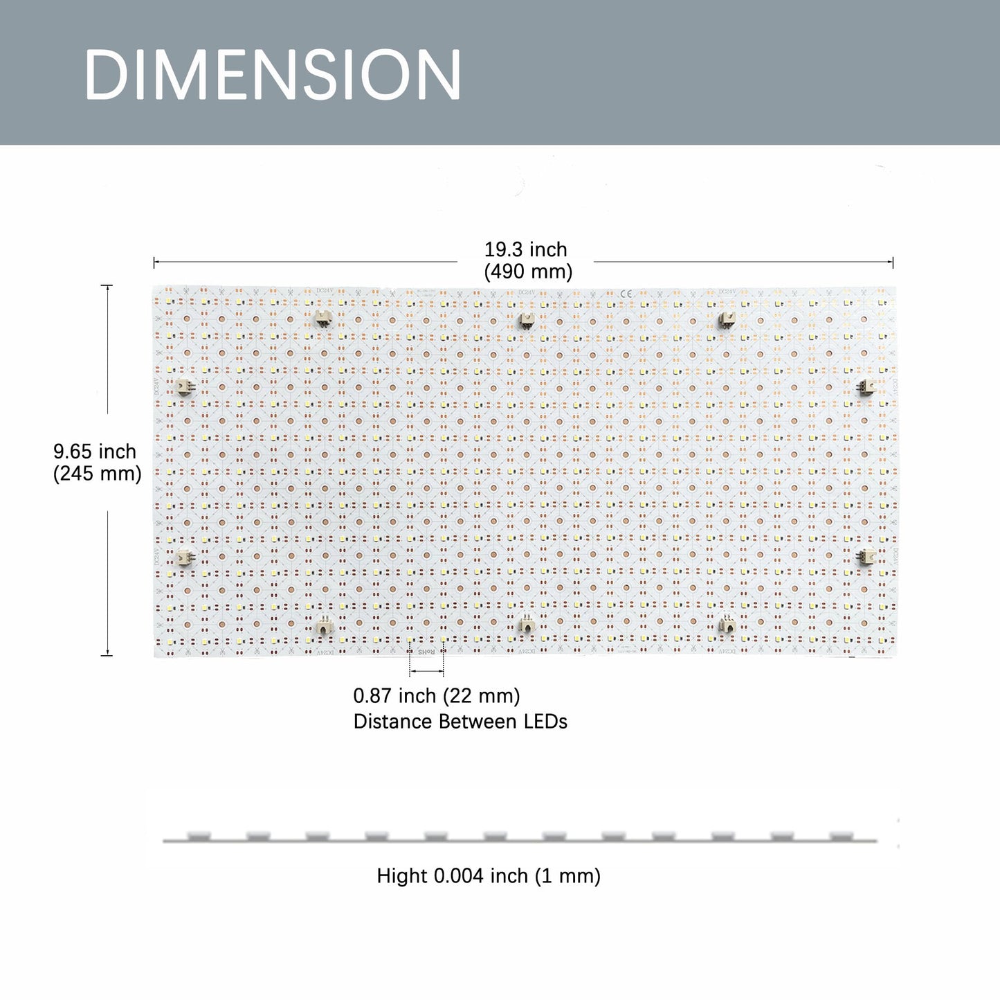 VALIKIY 12-Pack LED Backlight Sheet 24V 36W 6000K White, 19.3X9.6 inches Each Unit, Dimmable Flexible LED Panel Sheet for Backlit Translucent Stone/Marble/Onyx/Quartz Countertops Walls