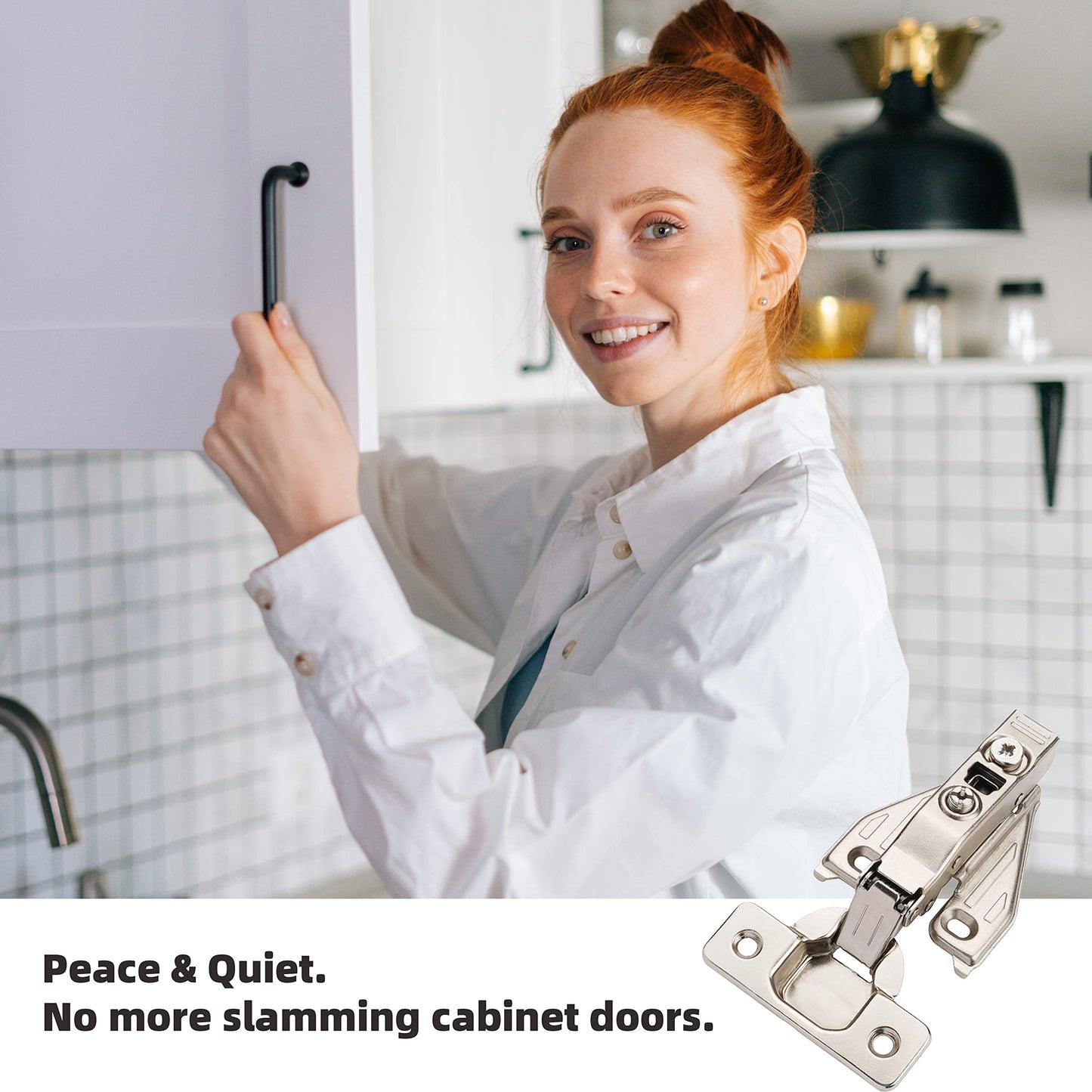DecoBasics (50 PCS) Full Overlay Soft Close Cabinet Hinges for Kitchen Cabinets - 105° Face Frame Concealed Cabinet Door Hinge -3 Way Adjustability -Clip on Plate & Matching Screw 4 Easy Installation