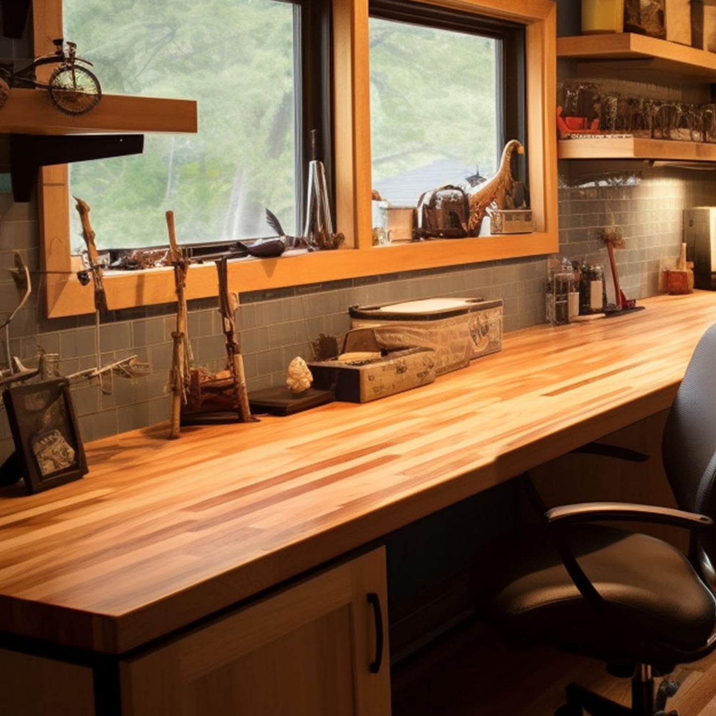 CONSDAN Butcher Block Counter Top, USA Grown Oak Solid Hardwood Countertop, Wood Slabs for Kitchen, Reversible, Both Side Polished, Prefinished with Food-safe Oil, 1.5" Thickness, 18" L x 25" W