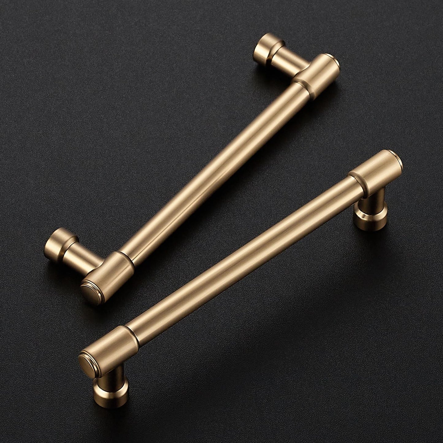 JOY DECOR 10 Pack 5 Inch Champagne Bronze Cabinet Handles Modern Dresser Drawer Pulls Kitchen Cabinet Hardware for Cupboard Door Handles
